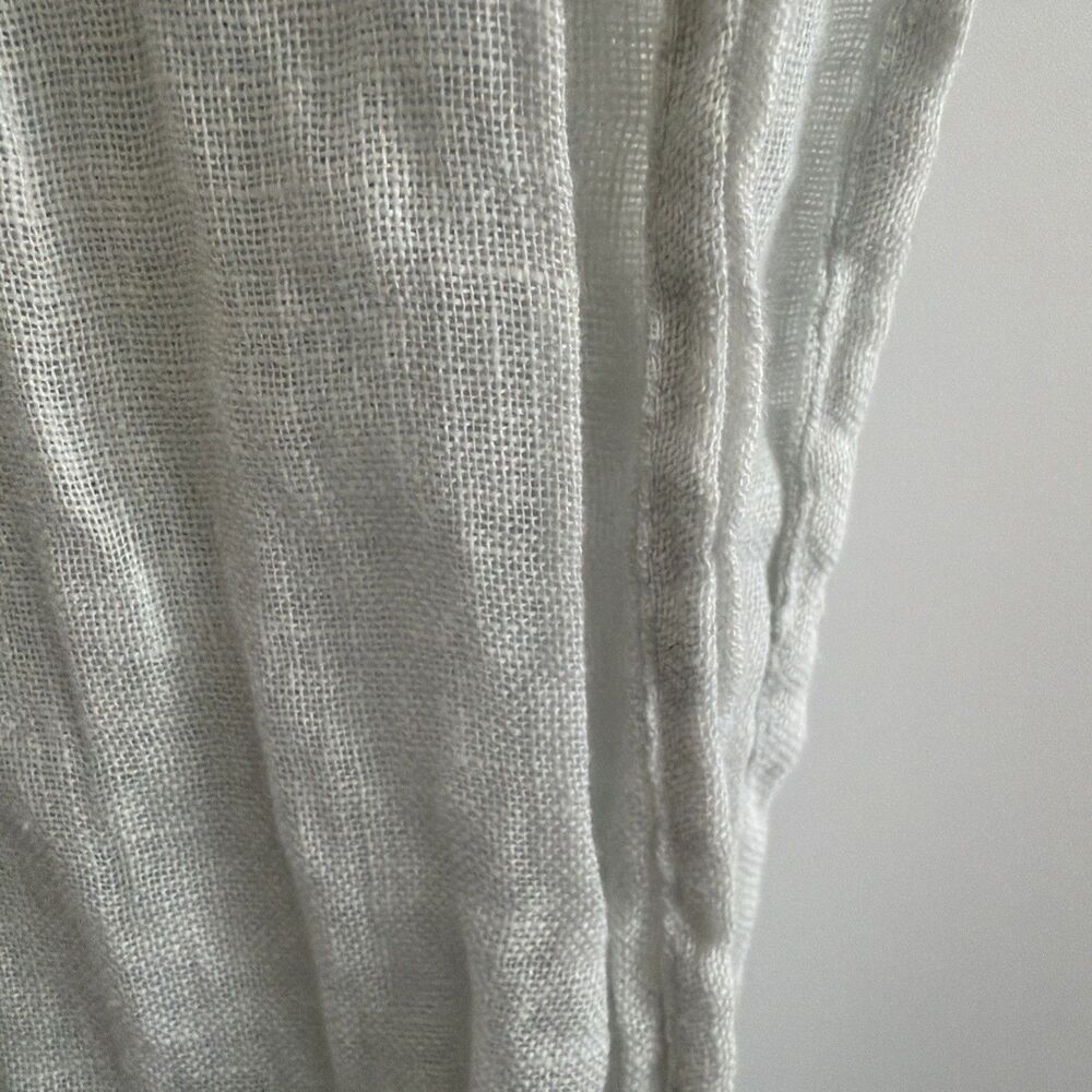 Bella Notte Linen Bed Scarf Bed Runner Whisper White Soft Pale Sage Green 24x84 - Picture 5 of 7